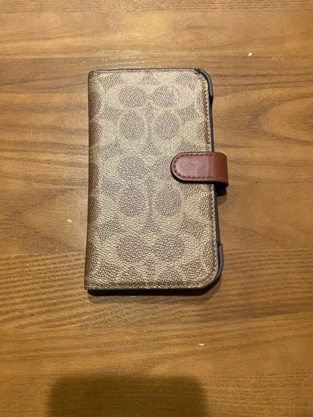 Coach Brown Signature Canvas iPhone 15 pro Folio  Wallet